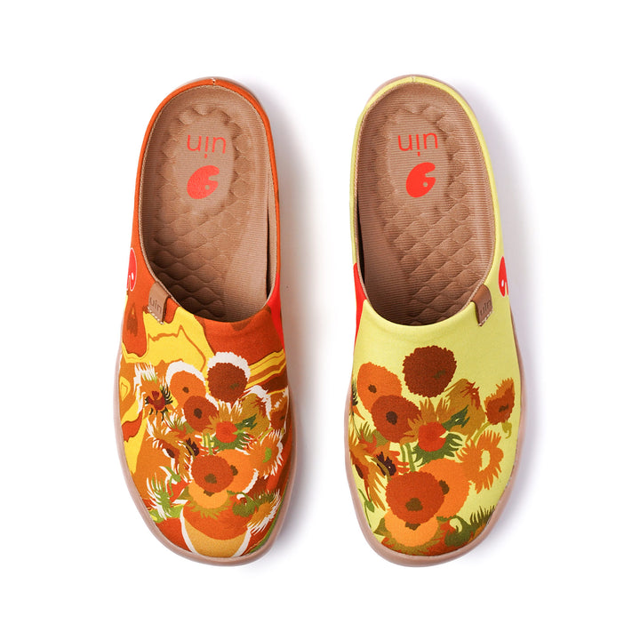 Van Gogh Sunflowers V1 Malaga Slipper Women