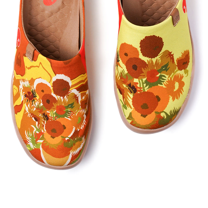 Van Gogh Sunflowers V1 Malaga Slipper Women