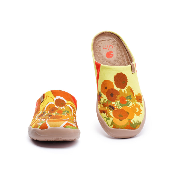 Van Gogh Sunflowers V1 Malaga Slipper Women