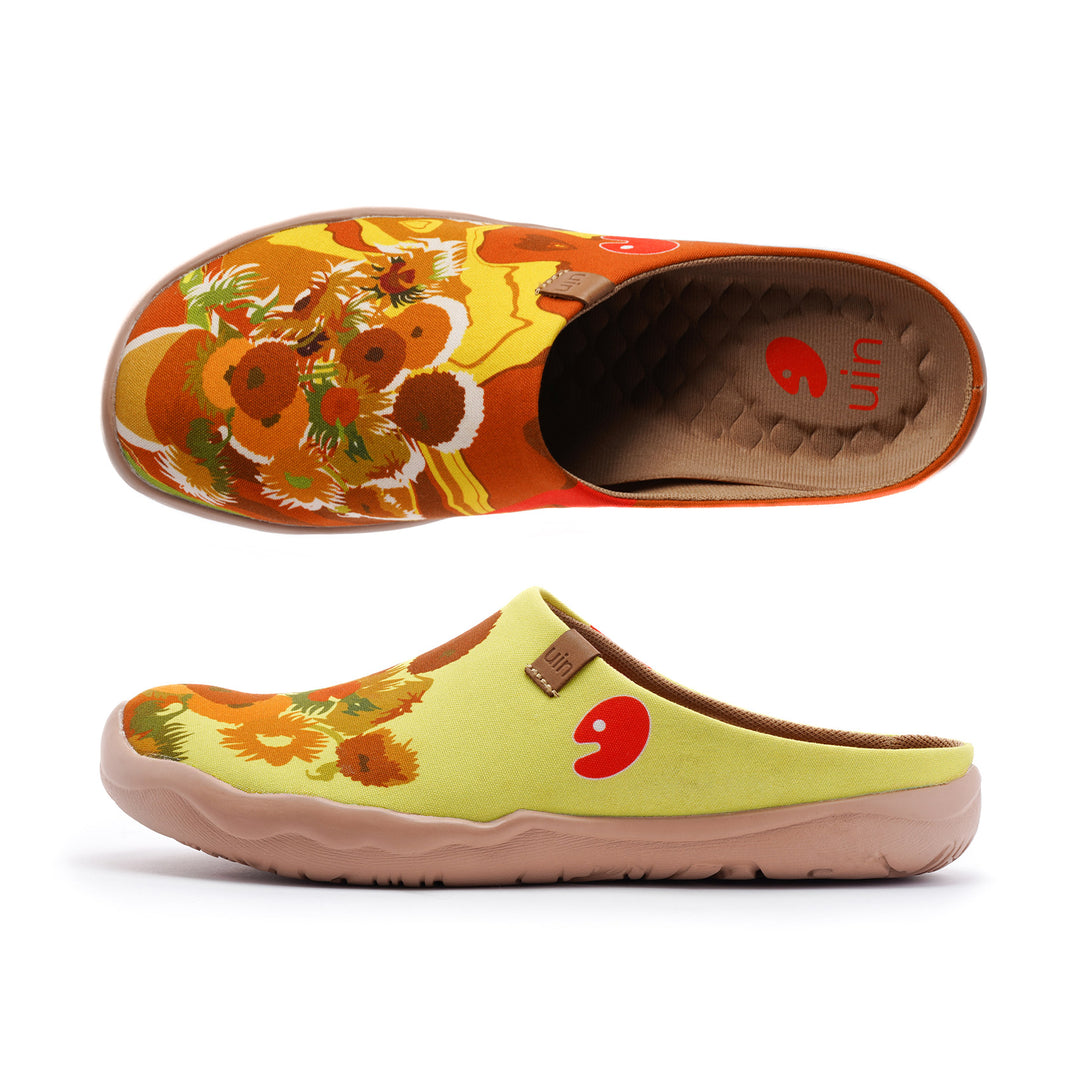 Van Gogh Sunflowers V1 Malaga Slipper Women