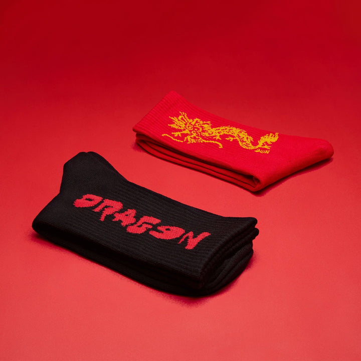 UIN Footwear Accesory F U in Luck Red Female Socks Canvas loafers