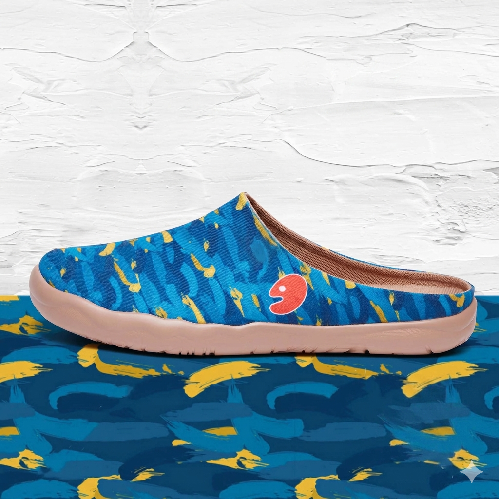 Van Gogh Wheatfield with Cypresses V1 Malaga Slipper Men