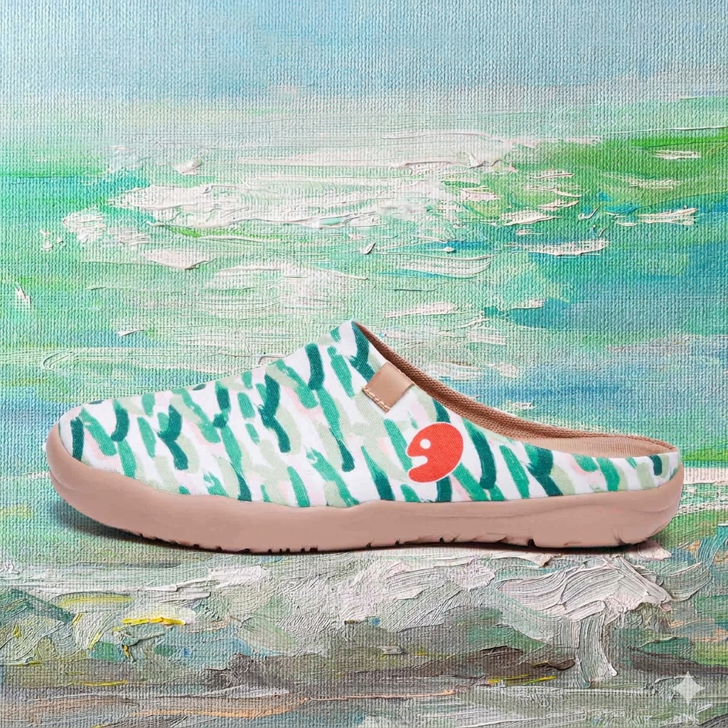 Van Gogh Wheatfield with Cypresses V2 Malaga Slipper Women