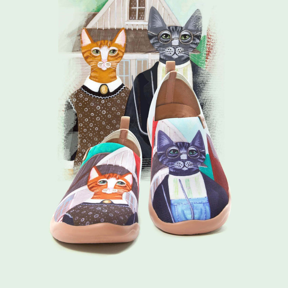 UIN Footwear Women Cat Couple Women Canvas loafers