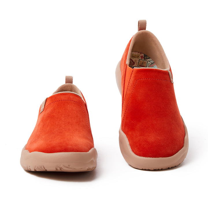 Toledo II Orange Red Cow Suede