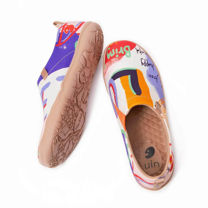 UIN Footwear Women Be Free Be Happy Canvas loafers