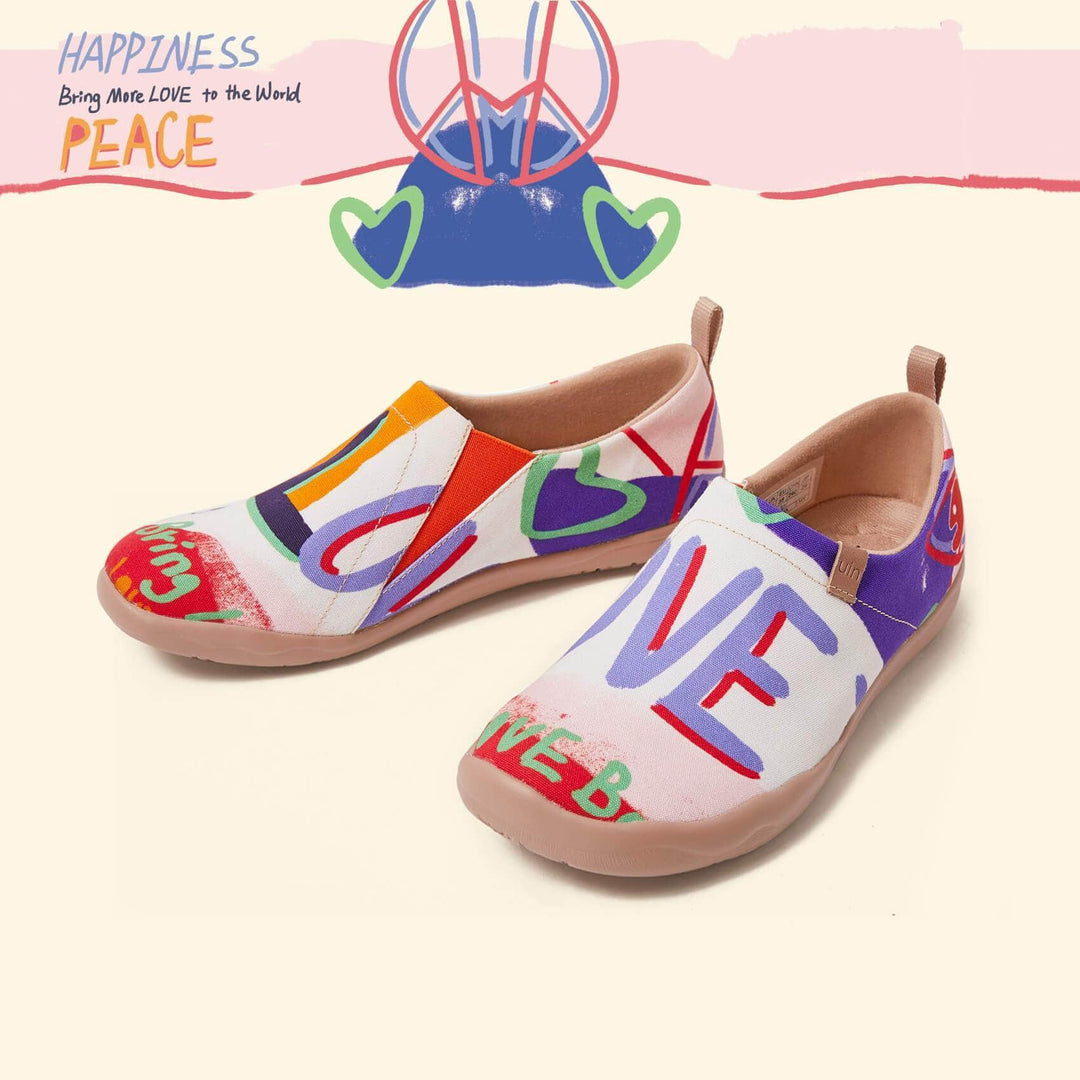 UIN Footwear Women Be Free Be Happy Canvas loafers