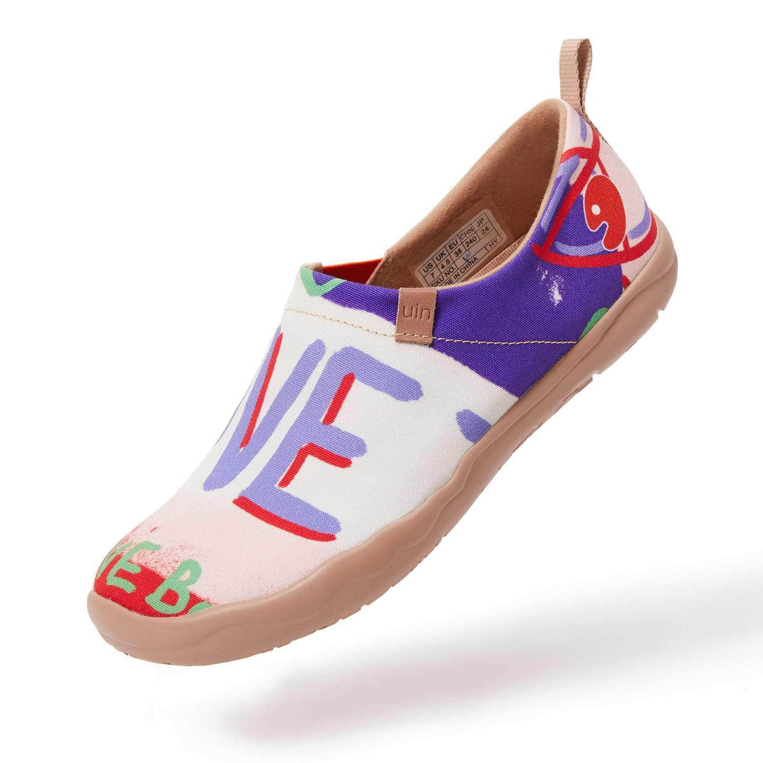 UIN Footwear Women Be Free Be Happy Canvas loafers