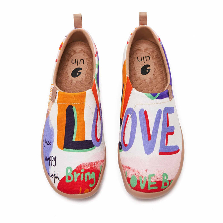 UIN Footwear Women Be Free Be Happy Canvas loafers