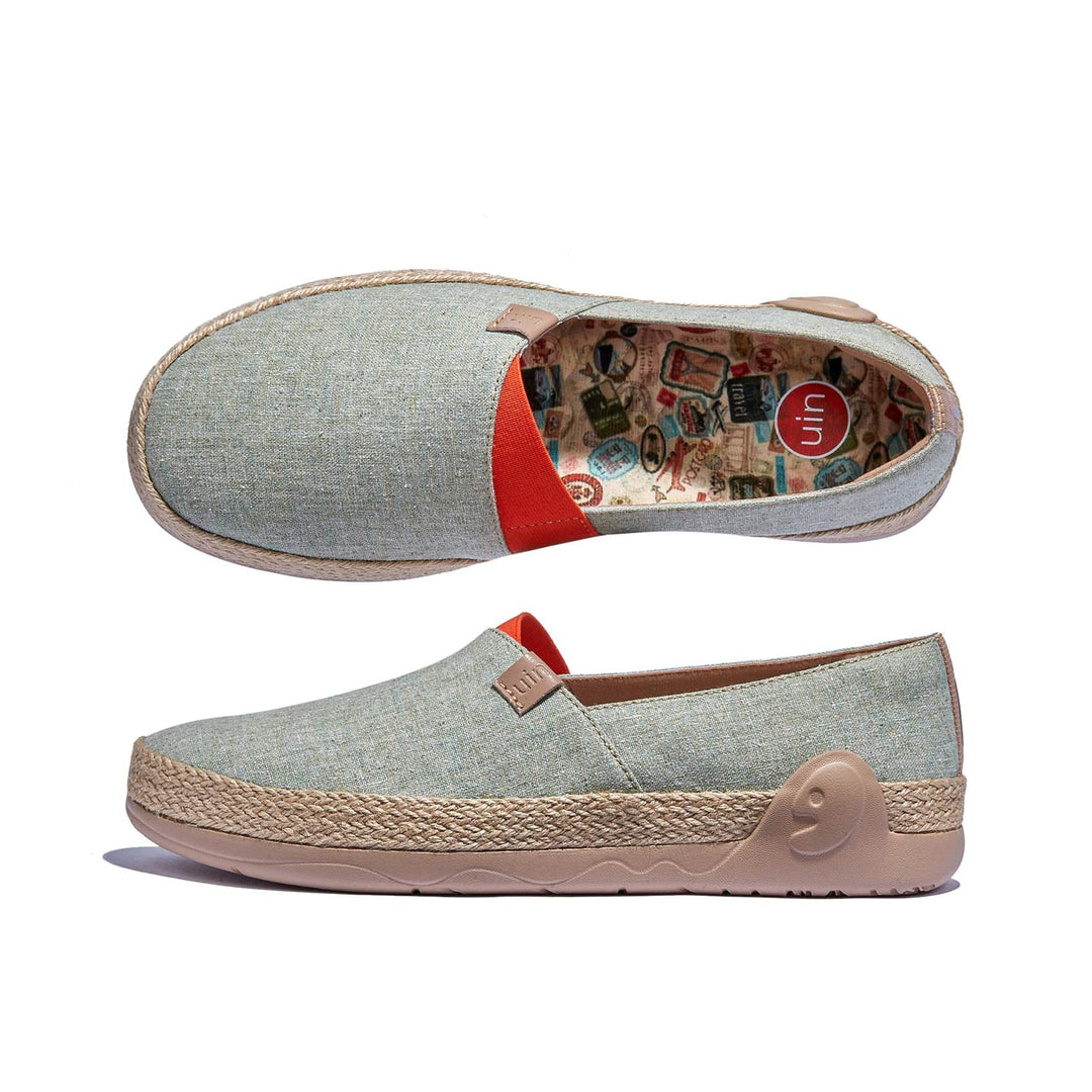 UIN Footwear Women Grey Green Marbella I Women Canvas loafers