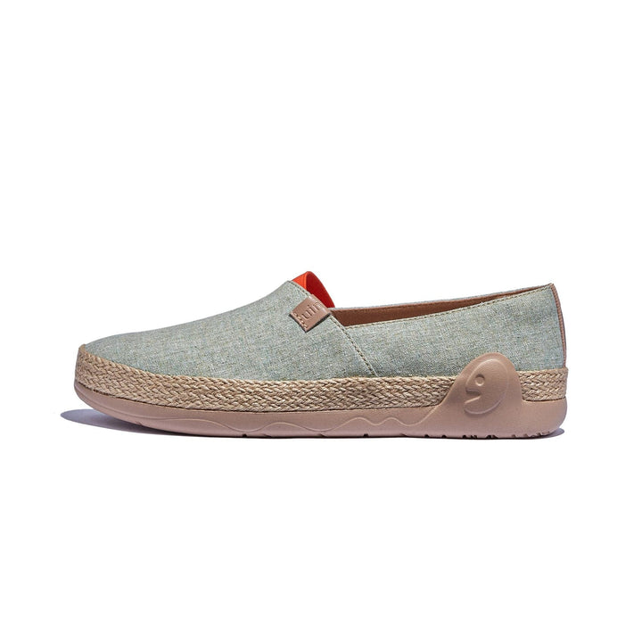 UIN Footwear Women Grey Green Marbella I Women Canvas loafers