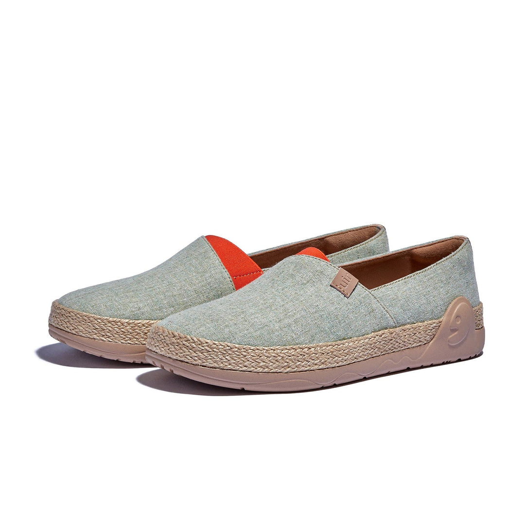 UIN Footwear Women Grey Green Marbella I Women Canvas loafers