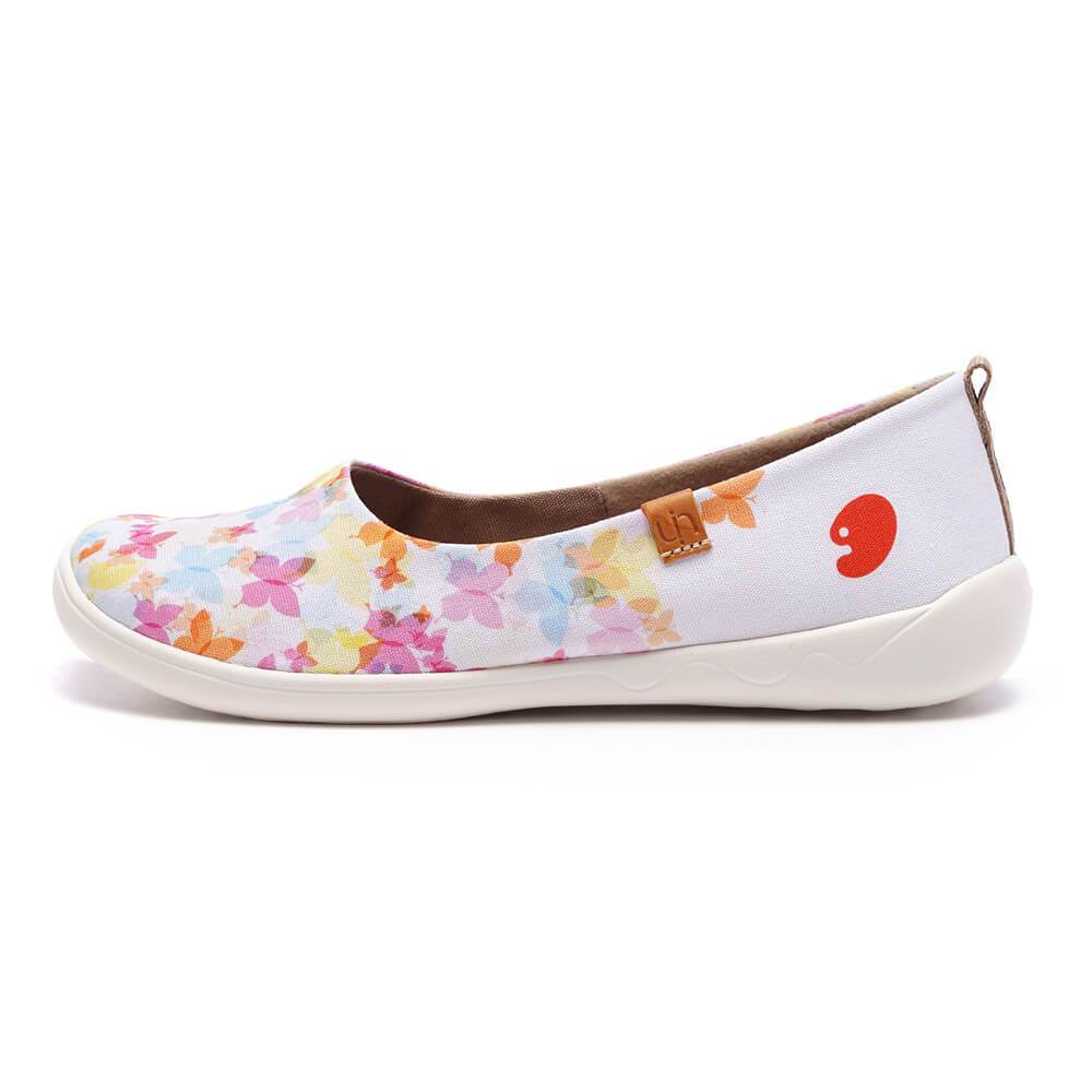 UIN Footwear Women Painted Butterflies Canvas loafers