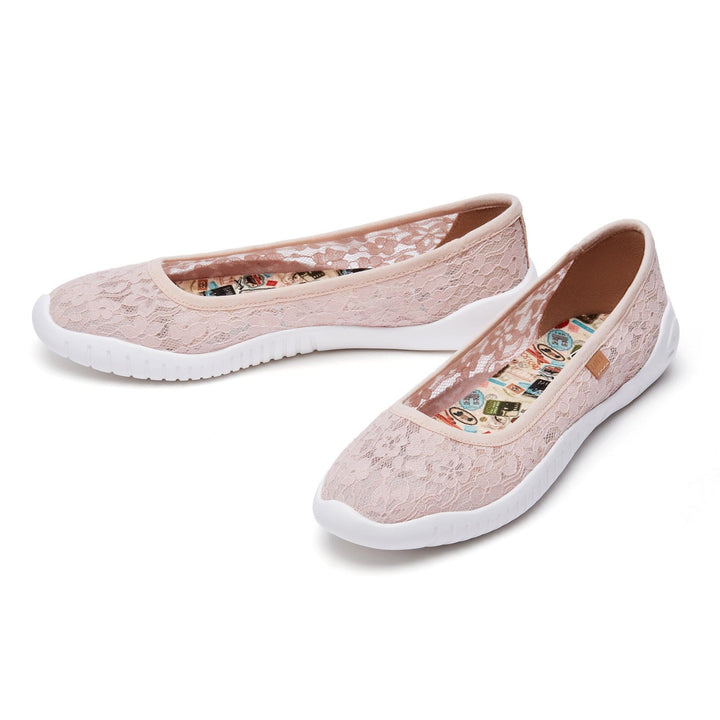 UIN Footwear Women Pink Lace Minorca III Women Canvas loafers