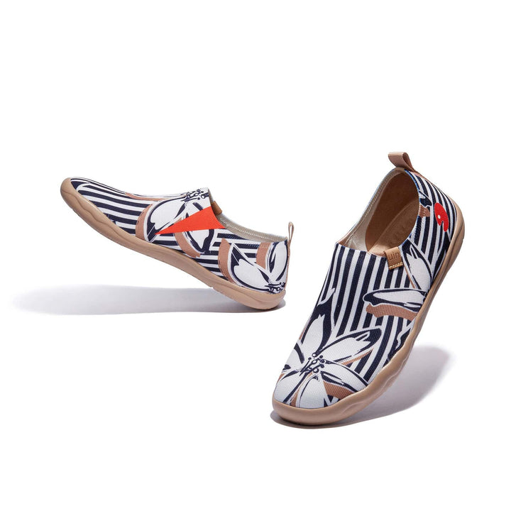 UIN Footwear Women Striped Flowers Toledo I Women Canvas loafers