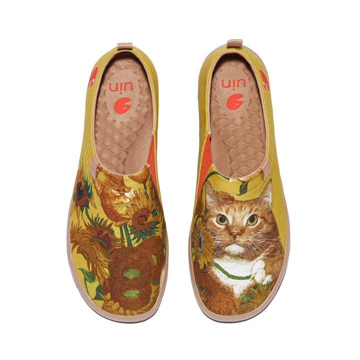 UIN Footwear Women Sunflowers and Cat Toledo I Women Canvas loafers