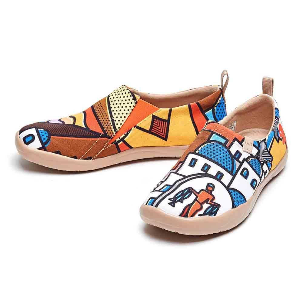 UIN Footwear Women Sunset in Santorini Canvas loafers