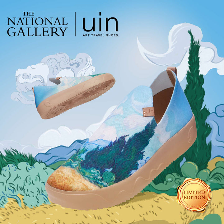 UIN Footwear Women Van Gogh Wheatfield with Cypresses Fuerteventura Women Canvas loafers