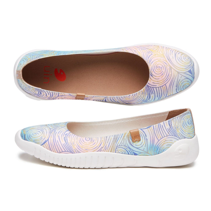 UIN Footwear Women Van Gogh Wheatfield with Cypresses V3 Minorca Women Canvas loafers