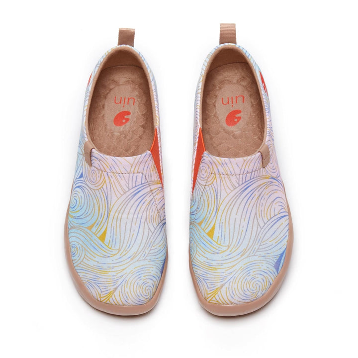 UIN Footwear Women Van Gogh Wheatfield with Cypresses V3 Women Canvas loafers